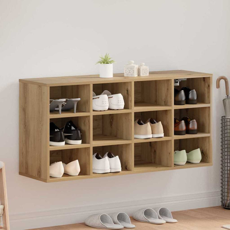 vidaXL Cipőszekrény polcokkal kézműves tölgy 103x30x51 cm Faanyag
