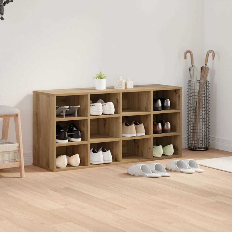vidaXL Cipőszekrény polcokkal kézműves tölgy 103x30x51 cm Faanyag