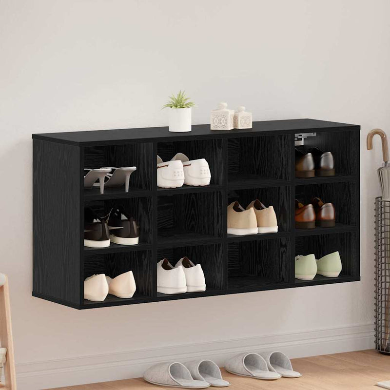 vidaXL Cipőszekrény polcokkal Musta tammi 103 x 30 x 51 cm Faanyag