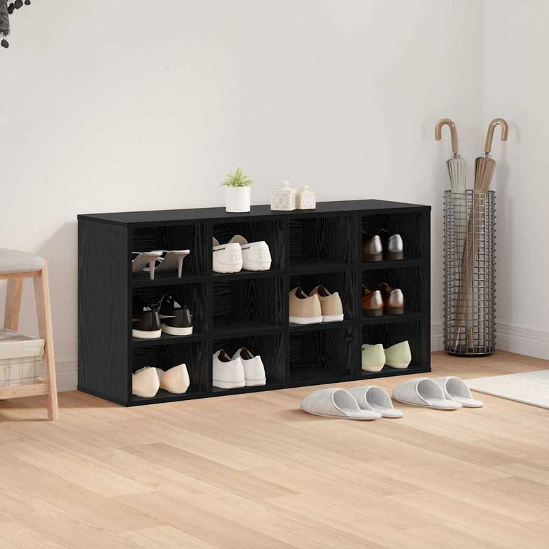 vidaXL Cipőszekrény polcokkal Musta tammi 103 x 30 x 51 cm Faanyag