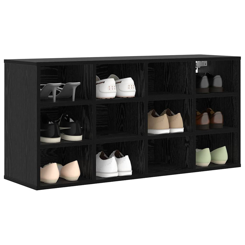 vidaXL Cipőszekrény polcokkal Musta tammi 103 x 30 x 51 cm Faanyag