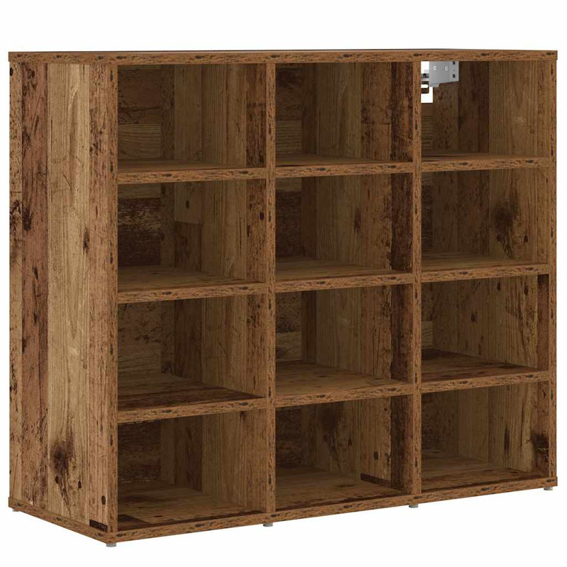 vidaXL Cipőszekrény polcokkal Régi fa 77.5 x 30 x 67 cm Faanyag