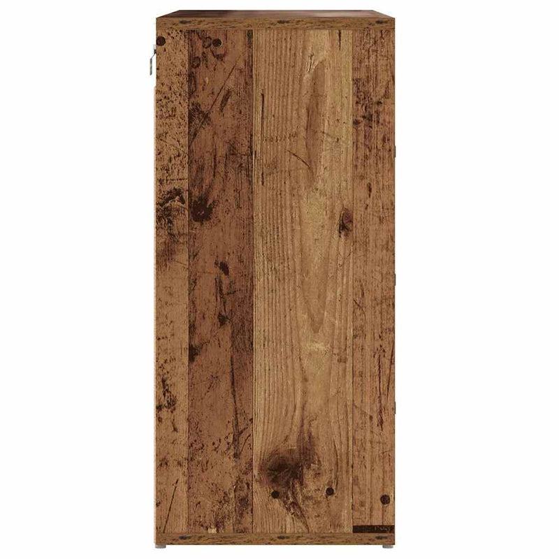 vidaXL Cipőszekrény polcokkal Régi fa 77.5 x 30 x 67 cm Faanyag