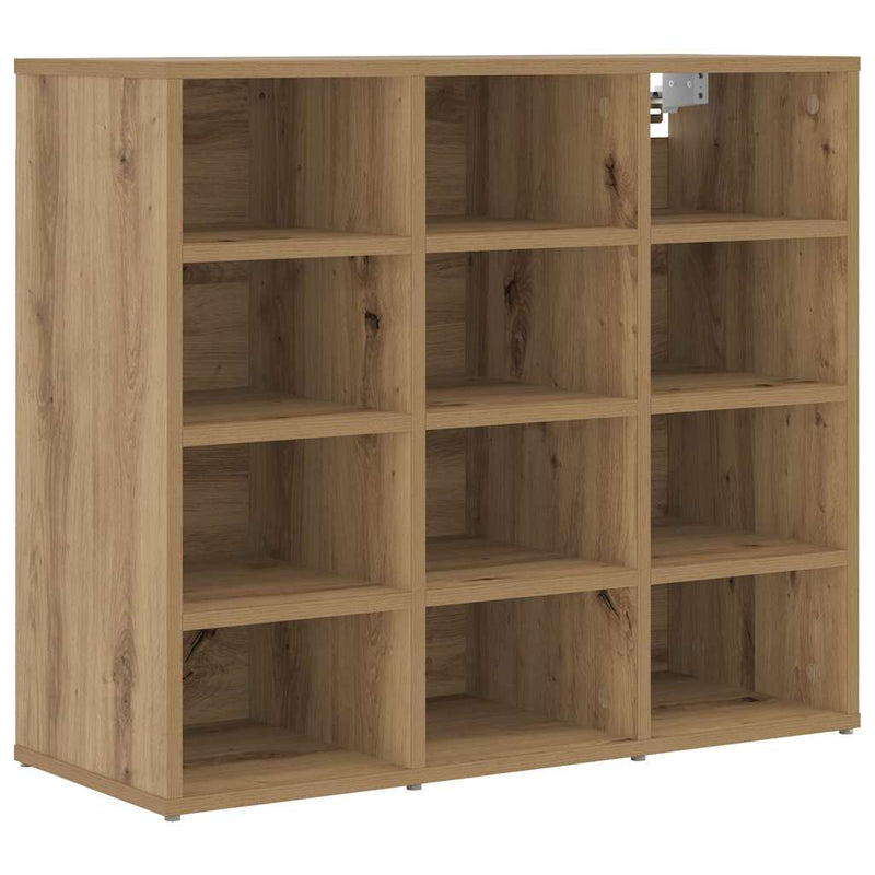 vidaXL Cipőszekrény polcokkal kézműves tölgy 77.5 x 30 x 67 cm Faanyag