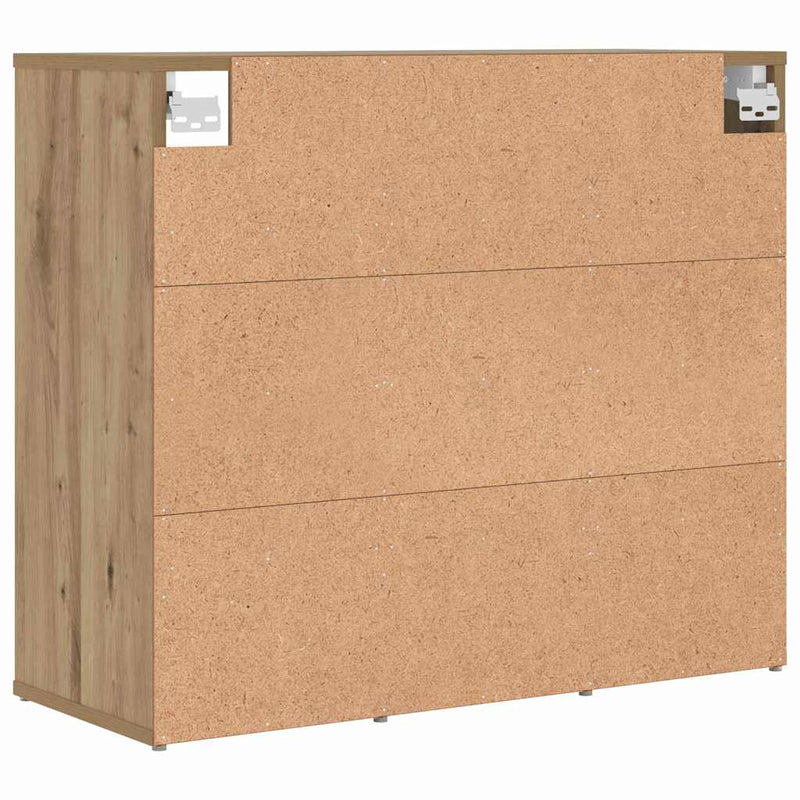 vidaXL Cipőszekrény polcokkal kézműves tölgy 77.5 x 30 x 67 cm Faanyag