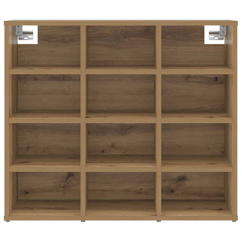 vidaXL Cipőszekrény polcokkal kézműves tölgy 77.5 x 30 x 67 cm Faanyag