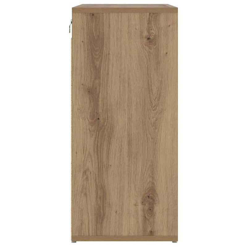 vidaXL Cipőszekrény polcokkal kézműves tölgy 77.5 x 30 x 67 cm Faanyag