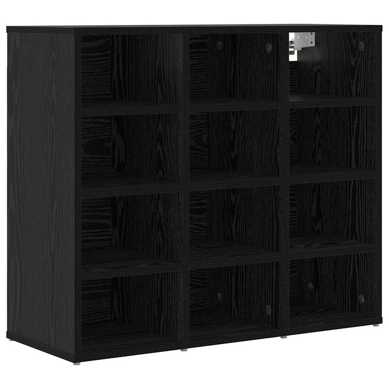 vidaXL Cipőszekrény polcokkal Musta tammi 77.5 x 30 x 67 cm Faanyag