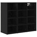 vidaXL Cipőszekrény polcokkal Fekete tölgy 77,5 x 30 x 67 cm Faanyag