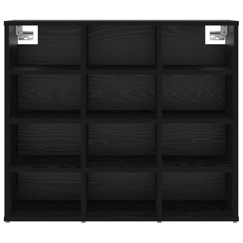 vidaXL Cipőszekrény polcokkal Musta tammi 77.5 x 30 x 67 cm Faanyag