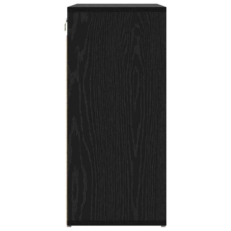 vidaXL Cipőszekrény polcokkal Musta tammi 77.5 x 30 x 67 cm Faanyag