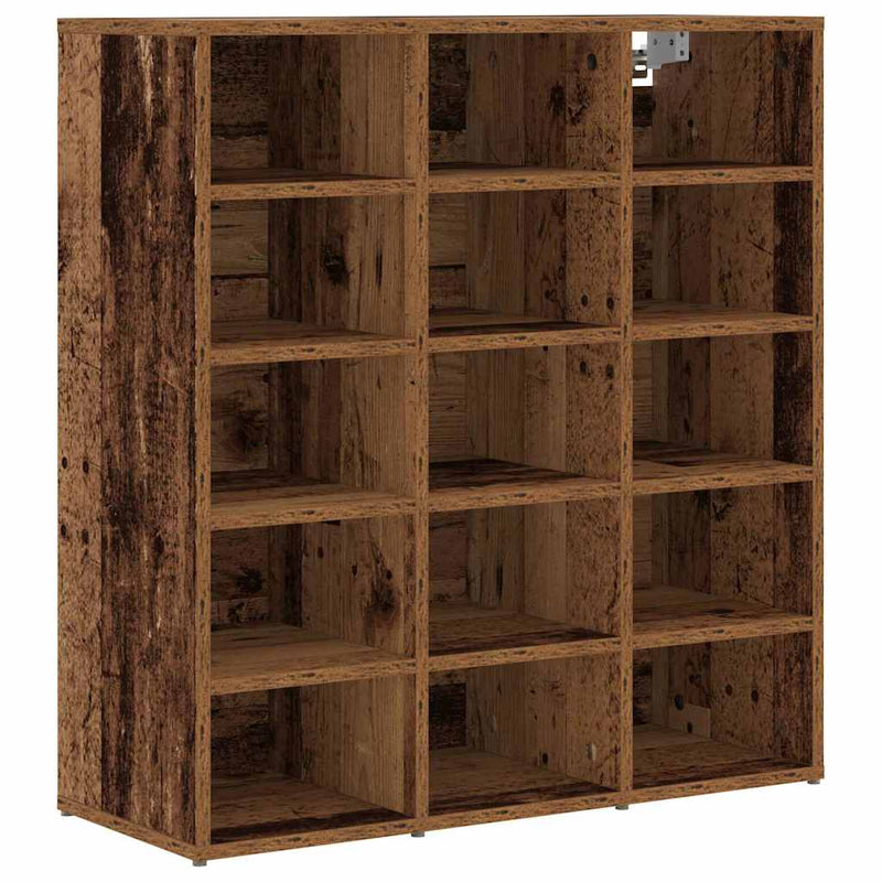 vidaXL Cipőszekrény polcokkal Régi fa 77.5 x 30 x 83.5 cm Faanyag