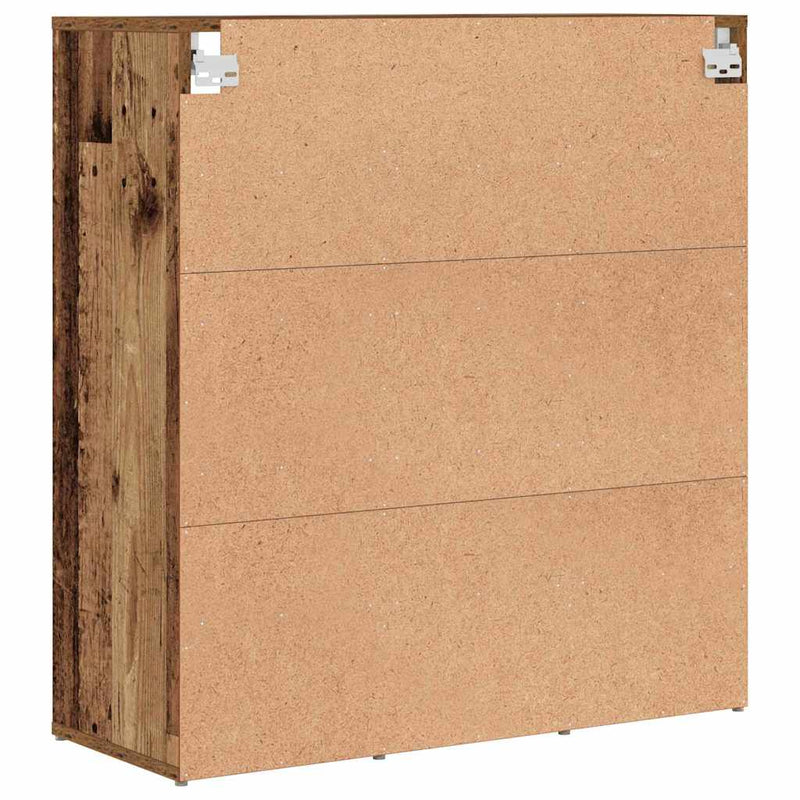 vidaXL Cipőszekrény polcokkal Régi fa 77.5 x 30 x 83.5 cm Faanyag