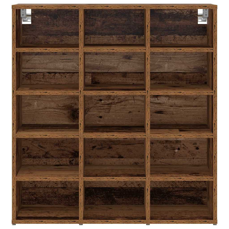 vidaXL Cipőszekrény polcokkal Régi fa 77.5 x 30 x 83.5 cm Faanyag