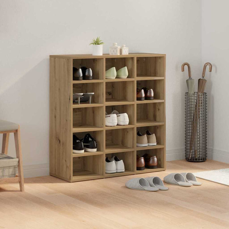 vidaXL Cipőszekrény kézműves tölgy 77.5 x 30 x 83.5 cm Faanyag