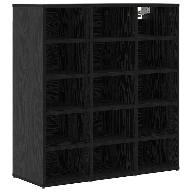 vidaXL Cipőszekrény polcokkal Musta tammi 77.5 x 30 x 83.5 cm Faanyag