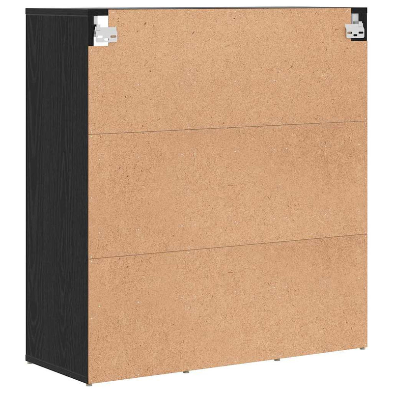 vidaXL Cipőszekrény polcokkal Musta tammi 77.5 x 30 x 83.5 cm Faanyag
