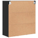 vidaXL Cipőszekrény polcokkal Fekete tölgy 77,5 x 30 x 83,5 cm Faanyag