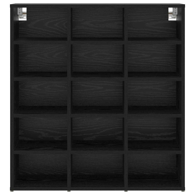 vidaXL Cipőszekrény polcokkal Musta tammi 77.5 x 30 x 83.5 cm Faanyag