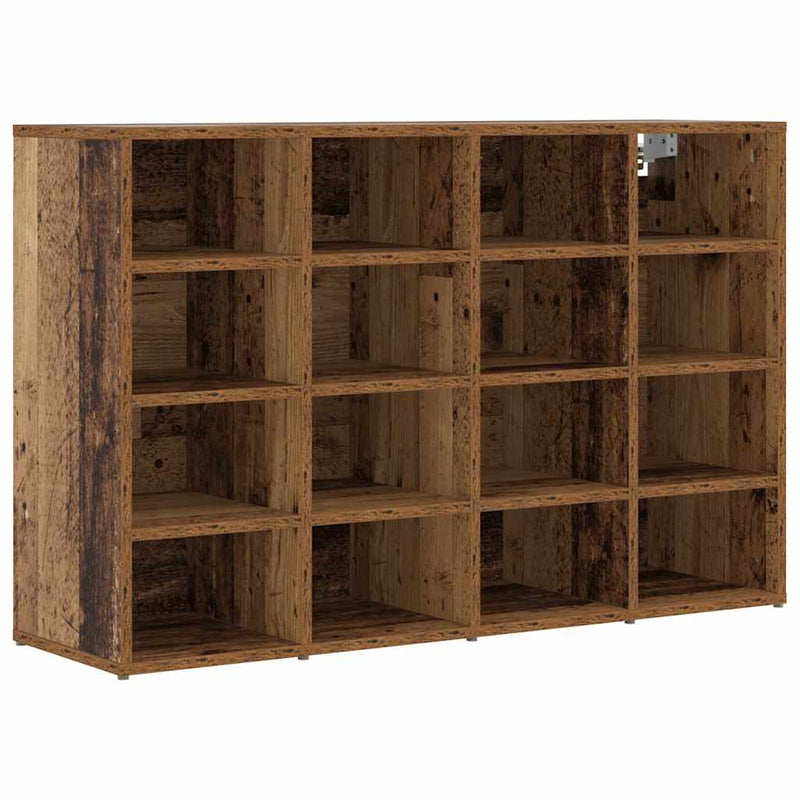 vidaXL Cipőszekrény polcokkal tárolóval Régi fa 103x30x51 cm Faanyag