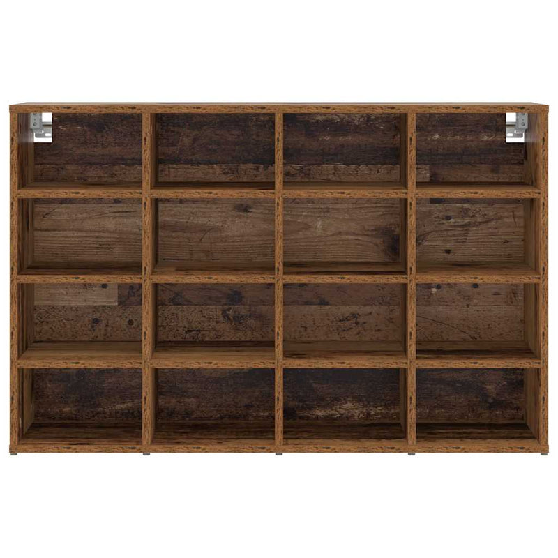 vidaXL Cipőszekrény polcokkal tárolóval Régi fa 103x30x51 cm Faanyag