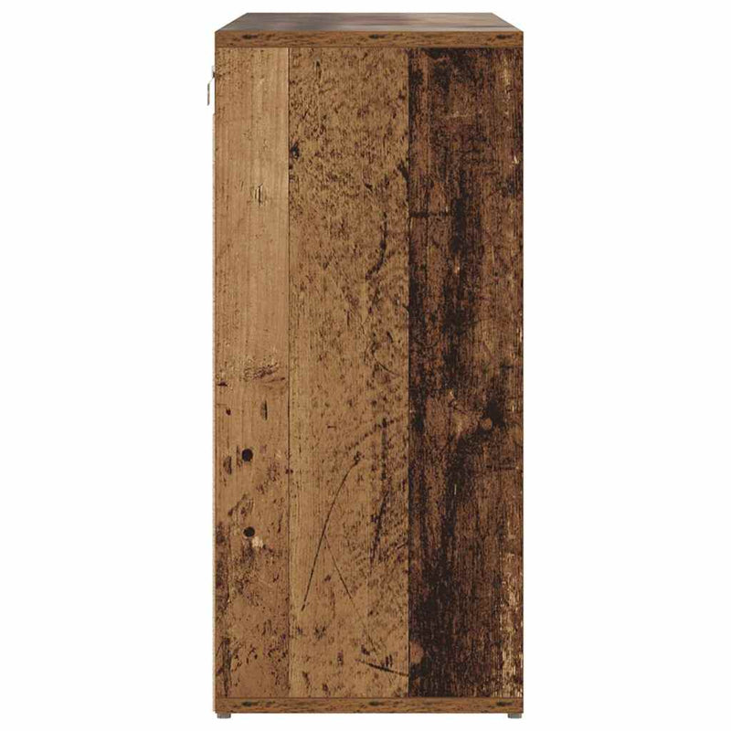 vidaXL Cipőszekrény polcokkal tárolóval Régi fa 103x30x51 cm Faanyag