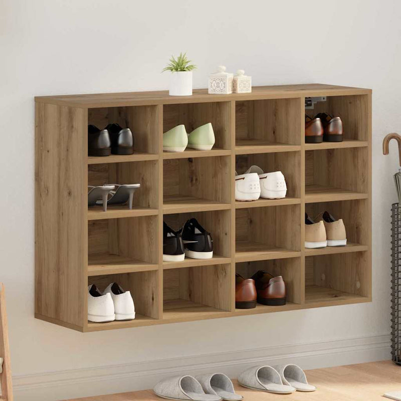 vidaXL Cipőszekrény polcokkal kézműves tölgy 103 x 30 x 67 cm Faanyag