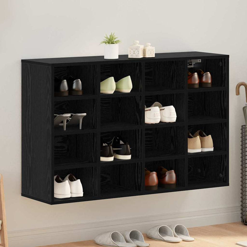 vidaXL Cipőszekrény polcokkal Musta tammi 103 x 30 x 67 cm Faanyag