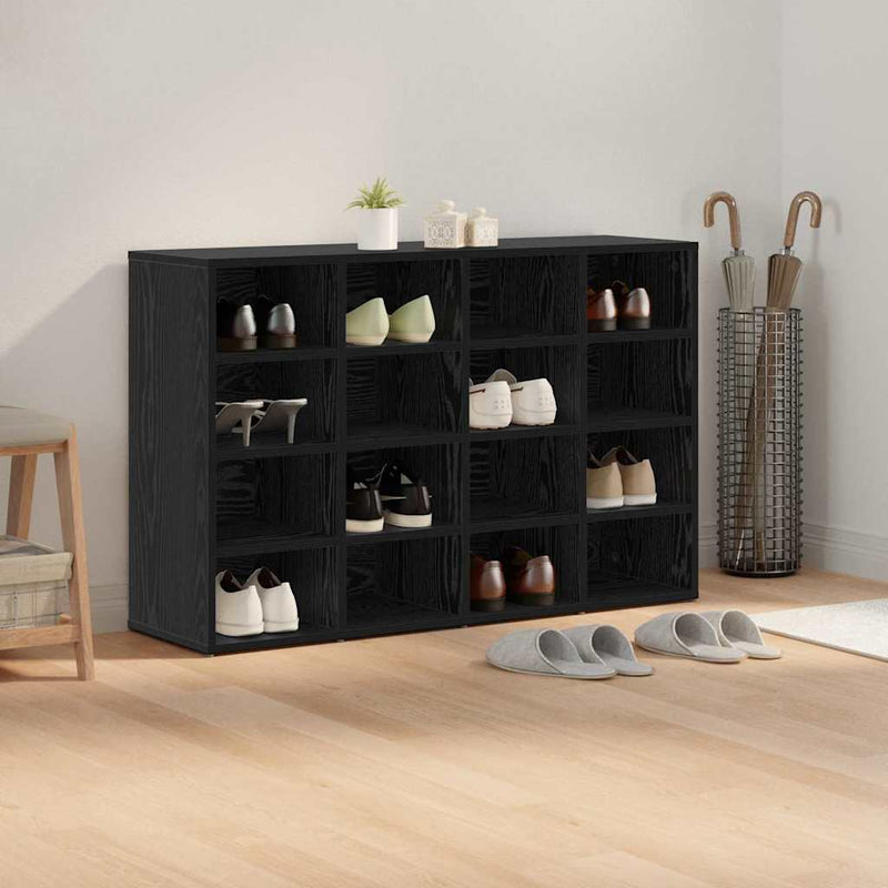 vidaXL Cipőszekrény polcokkal Musta tammi 103 x 30 x 67 cm Faanyag