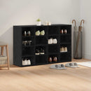 vidaXL Cipőszekrény polcokkal Fekete tölgy 103 x 30 x 67 cm Faanyag