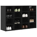 vidaXL Cipőszekrény polcokkal Fekete tölgy 103 x 30 x 67 cm Faanyag