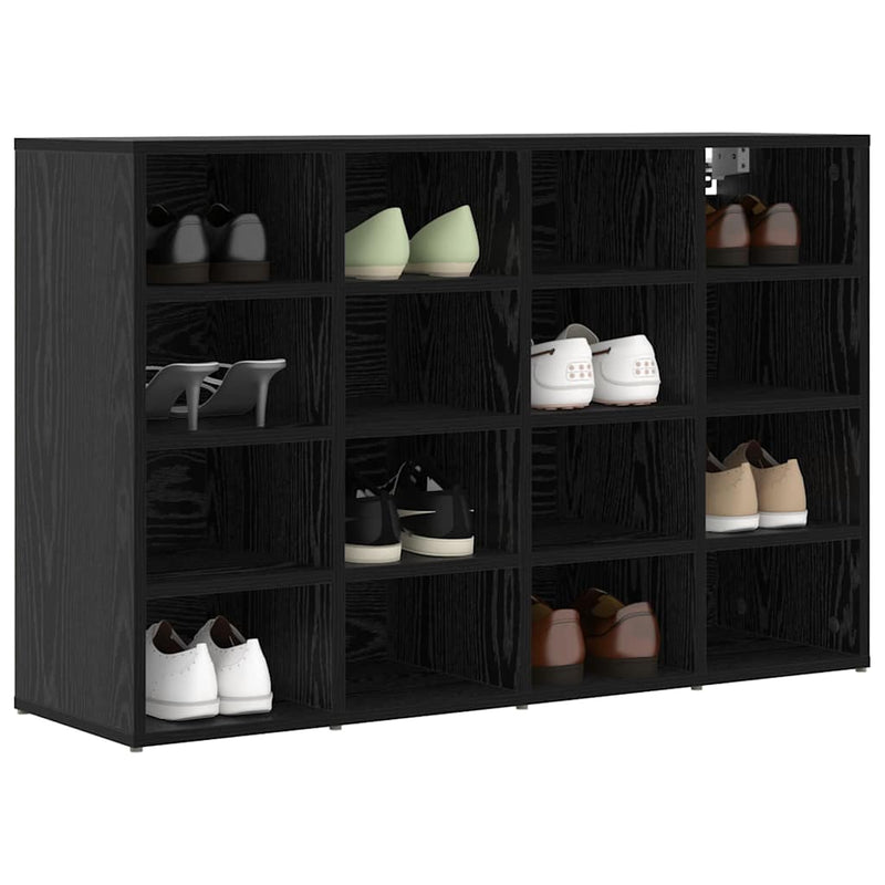vidaXL Cipőszekrény polcokkal Musta tammi 103 x 30 x 67 cm Faanyag