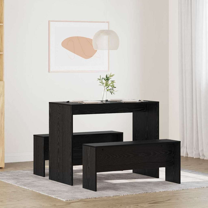 vidaXL Étkezőgarnitúra 2 pcs Musta tammi 97 x 47 x 75 cm Faanyag