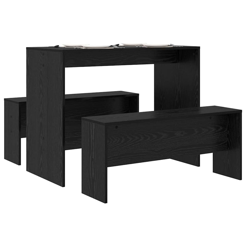 vidaXL Étkezőgarnitúra 2 pcs Musta tammi 97 x 47 x 75 cm Faanyag