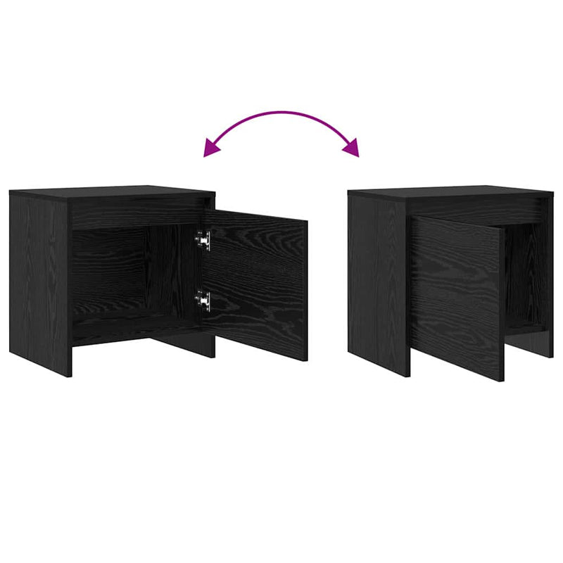 vidaXL Éjjeliszekrény Musta tammi 45 x 34 x 44,5 cm Faanyag