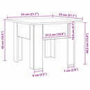 vidaXL Dohányzóasztal Fekete tölgy 55 x 55 x 42 cm Faanyag