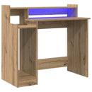 vidaXL Asztal LED -es lámpákkal Artisan tölgy 97 x 45 x 90 cm Faanyag