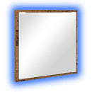 vidaXL LED Fürdőszoba Tükör tükörrel Öreg fa 40 x 37 x 8.5 cm Faanyag