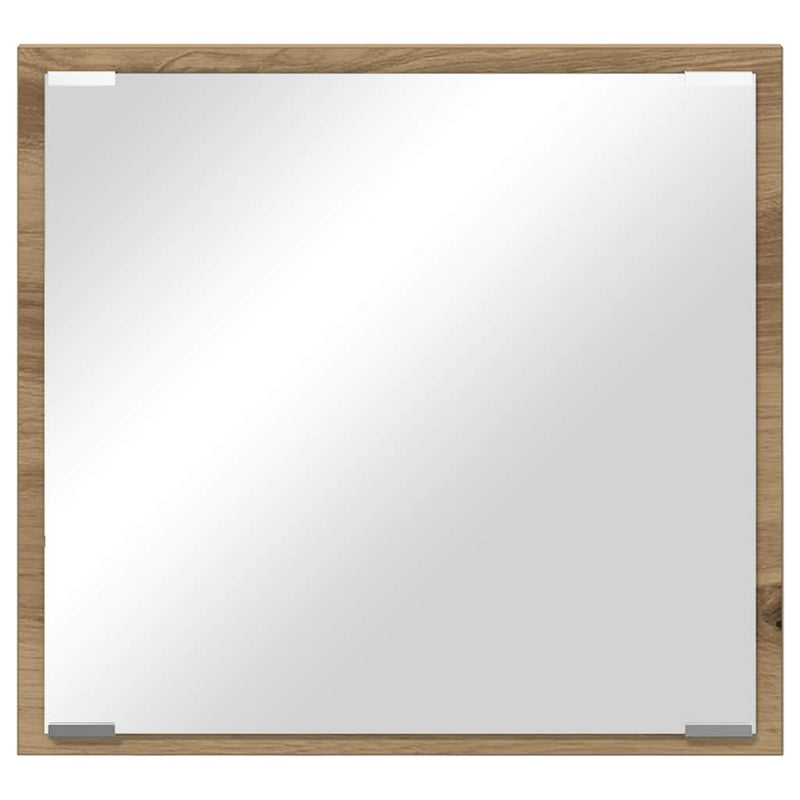 vidaXL LED Fürdőszoba Tükör kézműves tölgy 40 x 8,5 x 37 cm Faanyag