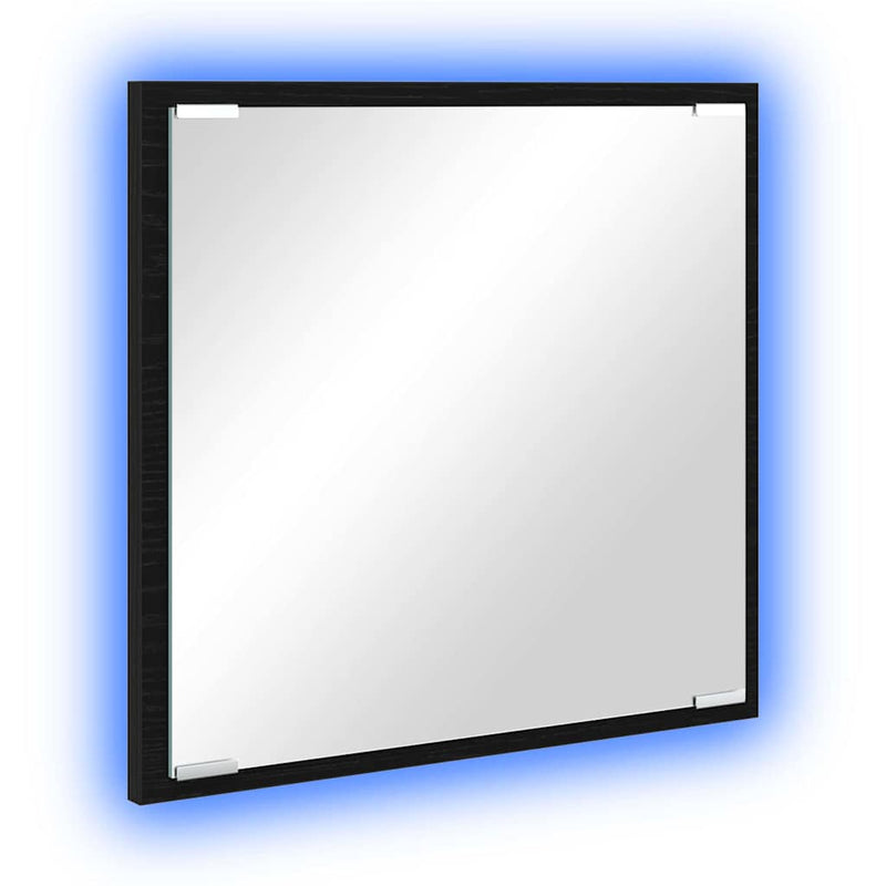 vidaXL LED Fürdőszoba Tükör Musta tammi 40 x 8,5 x 37 cm Faanyag