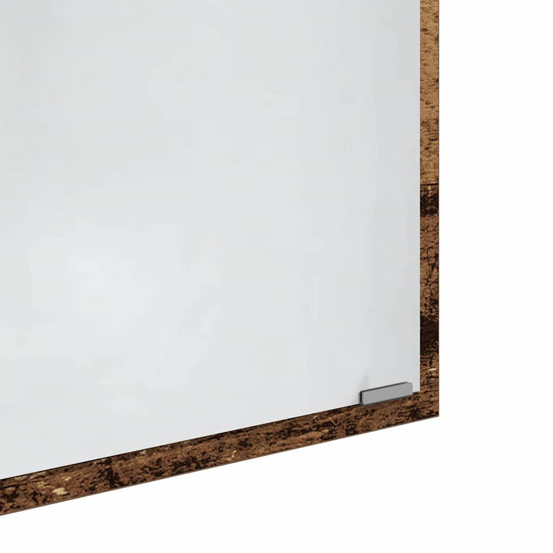 vidaXL Tükör tükör lámpákkal tükörrel Régi fa 90 x 8.5 x 37 cm Faanyag