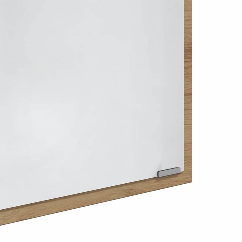 vidaXL Tükör tükör lámpákkal kézműves tölgy 90 x 8.5 x 37 cm Faanyag