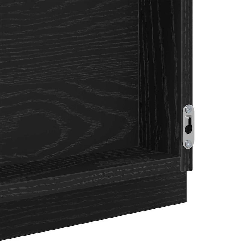 vidaXL Tükör tükör lámpákkal Musta tammi 90 x 8.5 x 37 cm Faanyag