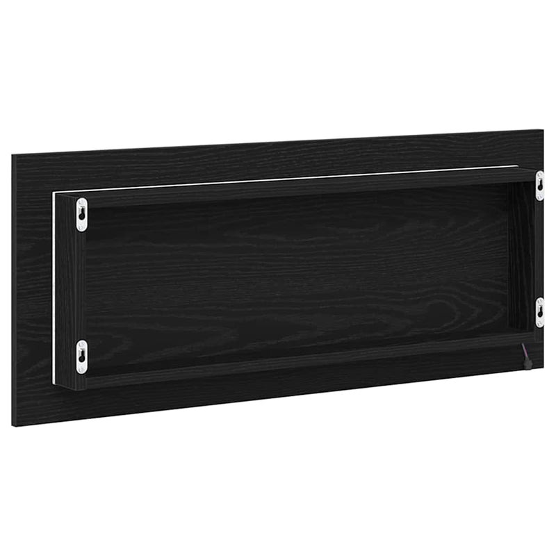vidaXL Tükör tükör lámpákkal Musta tammi 90 x 8.5 x 37 cm Faanyag