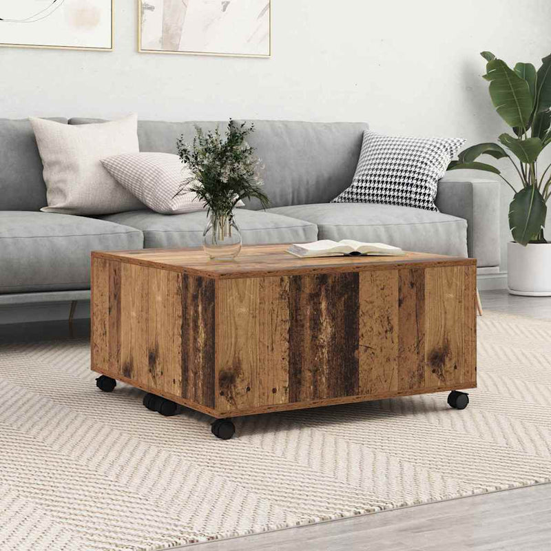 vidaXL Dohányzóasztal Régi fa 75 x 75 x 38 cm Faanyag