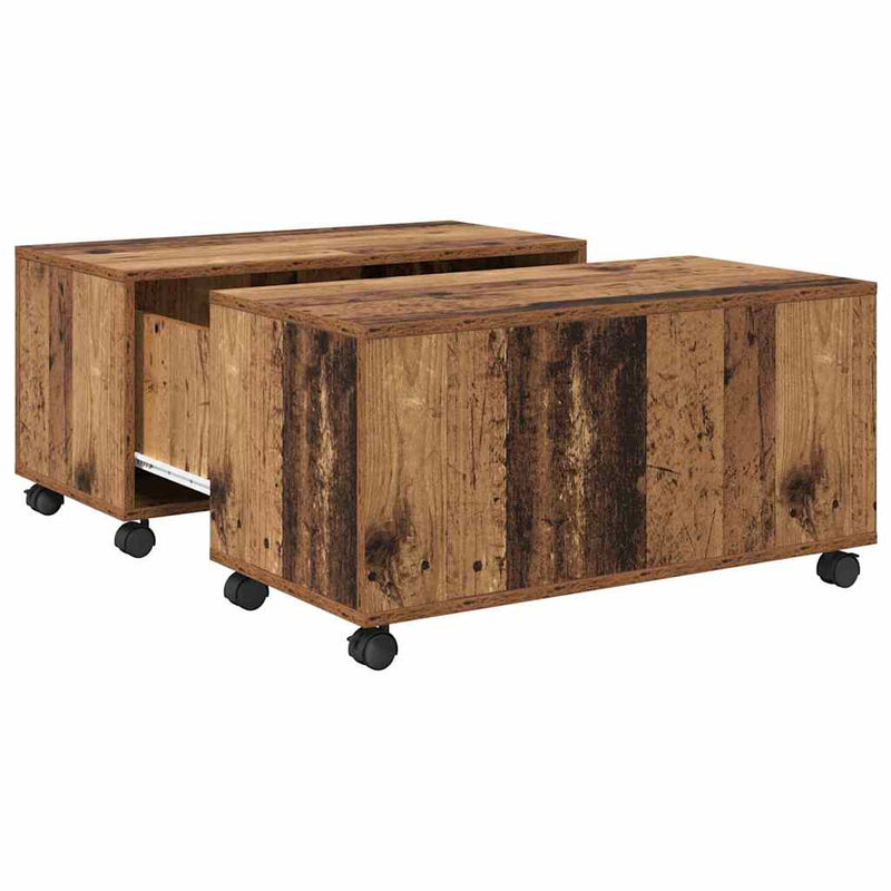 vidaXL Dohányzóasztal Régi fa 75 x 75 x 38 cm Faanyag