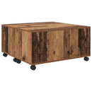 vidaXL Dohányzóasztal fiókkal Öreg fa 75 x 75 x 38 cm Faanyag