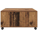 vidaXL Dohányzóasztal fiókkal Öreg fa 75 x 75 x 38 cm Faanyag