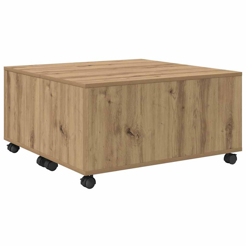 vidaXL Dohányzóasztal kézműves tölgy 75 x 75 x 38 cm Faanyag