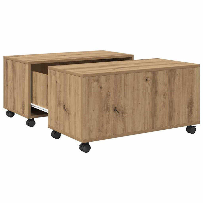 vidaXL Dohányzóasztal kézműves tölgy 75 x 75 x 38 cm Faanyag